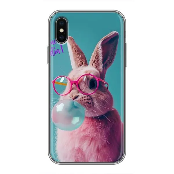 Чехол с принтом «Кролик в очках» для iPhone Xs