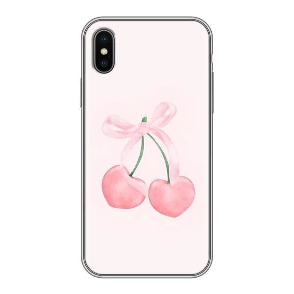 Чехол с принтом «Розовые вишни» для iPhone Xs