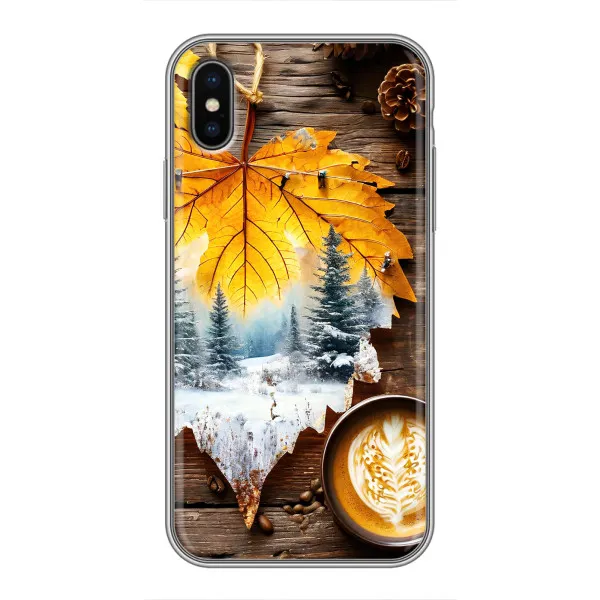 Чехол с принтом «Осенне-зимний кофе» для iPhone Xs