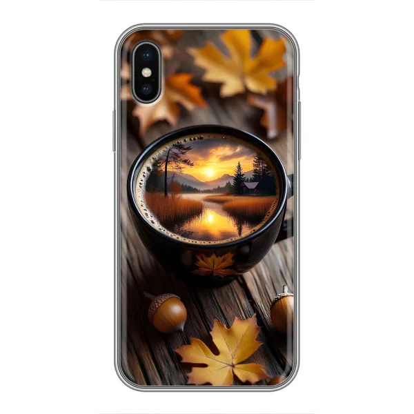 Чехол с принтом «Темный кофе» для iPhone Xs