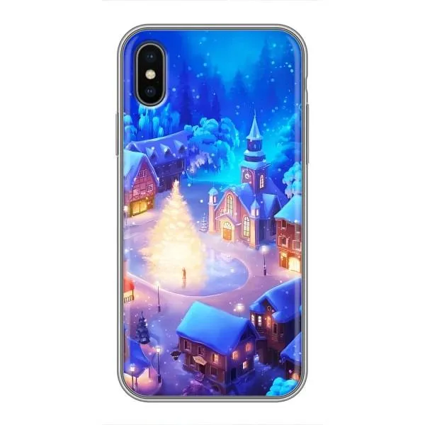 Чохол з принтом «Різдвяне місто» для iPhone Xs