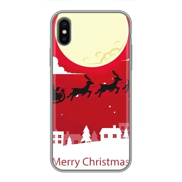 Чохол з принтом «Санта з оленями» для iPhone Xs