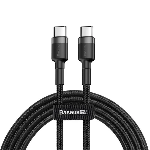 Дата кабель Baseus Cafule Type-C to Type-C PD2.0 60W (2m) (CATKLF-H) — Чорний — фото 1