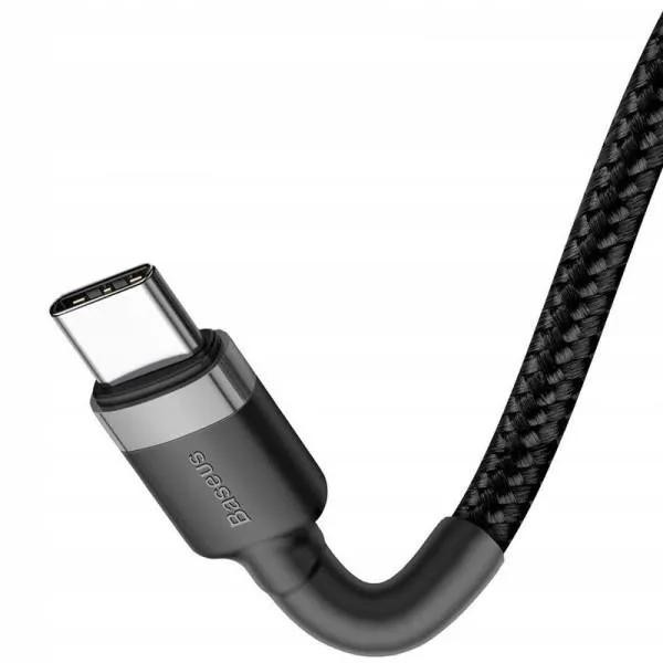 Дата кабель Baseus Cafule Type-C to Type-C PD2.0 60W (2m) (CATKLF-H) — Чорний — фото 3