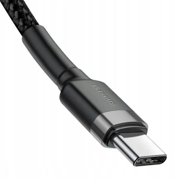 Дата кабель Baseus Cafule Type-C to Type-C PD2.0 60W (2m) (CATKLF-H) — Чорний — фото 4