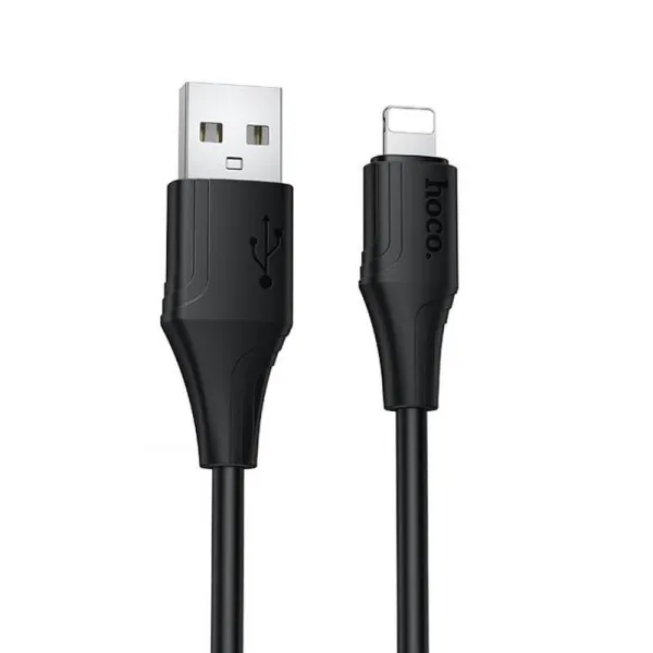 Дата кабель Hoco X124 Bien silicone USB to Lightning 2.4A (1m) — Черный — фото 1