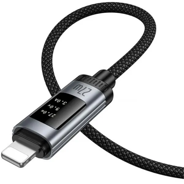 Дата кабель Hoco U148 Lord with display Type-C to Lightning 27W (1.2m) — Черный — фото 5