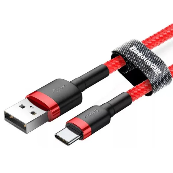 Дата кабель Baseus Cafule USB to Type-C Cable 2A (2m) (CATKLF-C) — Красный — фото 2