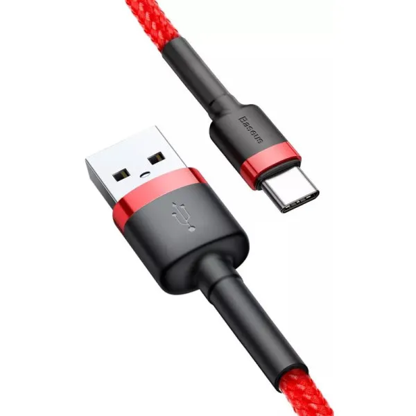 Дата кабель Baseus Cafule USB to Type-C Cable 2A (2m) (CATKLF-C) — Красный — фото 3