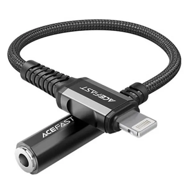 Переходник Acefast MFI C1-05 Lightning to 3.5mm aluminum alloy — Черный — фото 1