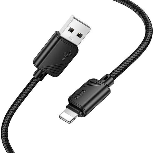 Дата кабель Hoco X113 Beneficio USB to Lightning (1m) — Чорний — фото 3