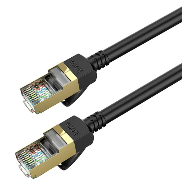 Дата кабель Hoco US02 Level pure copper gigabit ethernet (3m) — Чорний — фото 3