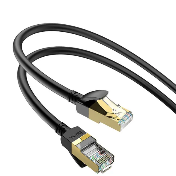 Дата кабель Hoco US02 Level pure copper gigabit ethernet (3m) — Чорний — фото 4