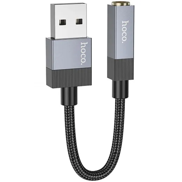 Переходник Hoco UPA32D Clever USB to 3.5mm — Черный — фото 1