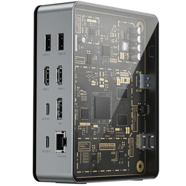 Перехідник HUB WIWU Matrix docking station 16in1 W1601 — Сірий — фото 3