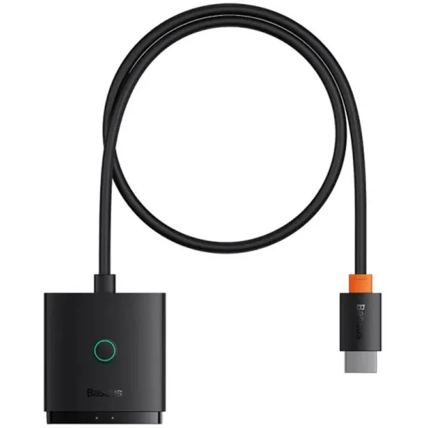 Перехідник HUB Baseus AirJoy Series 2in1 HDMI to HDMI/HDMI (B01331105) — Чорний — фото 3