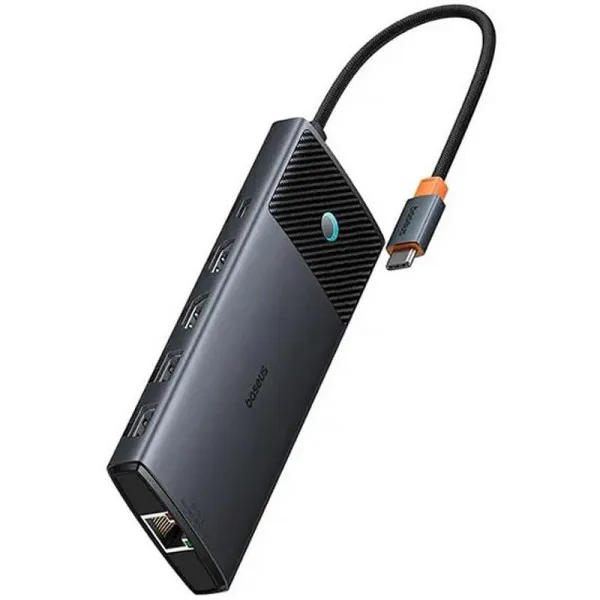 Перехідник HUB Baseus Metal Gleam II OS 10in1 Dual Display (B00061800123-01) — Чорний — фото 3