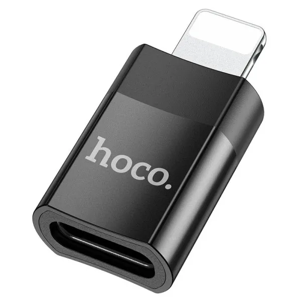 Перехідник Hoco UA17 Lightning Male to Type-C Female — Чорний — фото 1