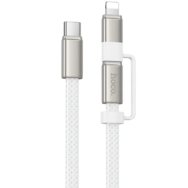 Дата кабель Hoco X125 Surplus 2in1 Type-C to Lightning/Type-C 60W (1m) — Білий — фото 1
