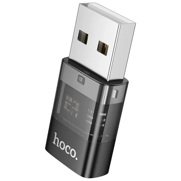 Перехідник Hoco UA36C USB male to Type-C female USB2.0 — Чорний — фото 3