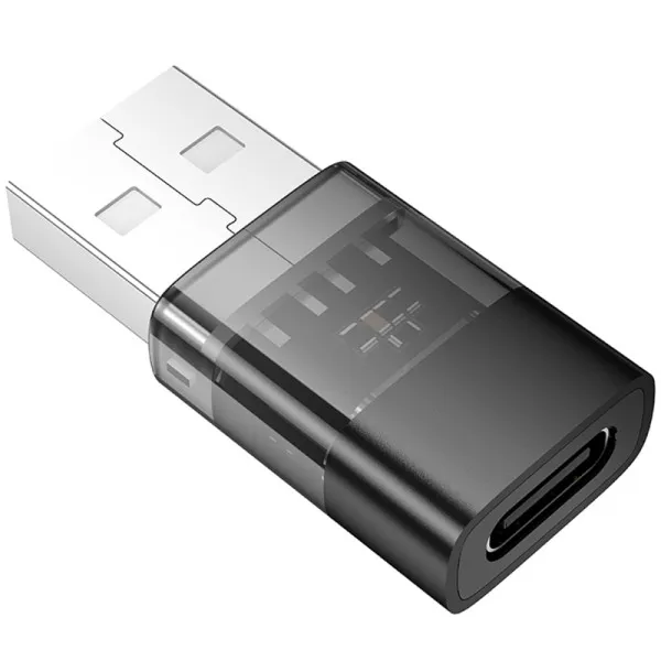 Перехідник Hoco UA36C USB male to Type-C female USB2.0 — Чорний — фото 4