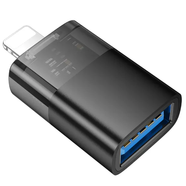 Перехідник Hoco UA36 Lightning male to USB female — Чорний — фото 4