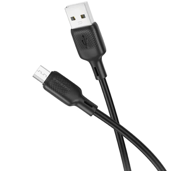 Дата кабель Borofone BX113 Lenny USB to MicroUSB 2.4A (2m) — Чорний — фото 2