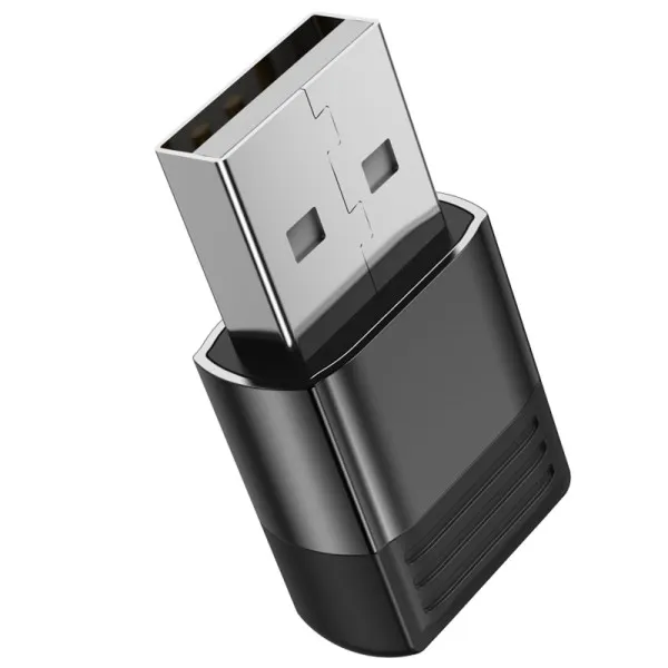 Перехідник Borofone BV18 USB male to Type-C female USB2.0 — Чорний — фото 3