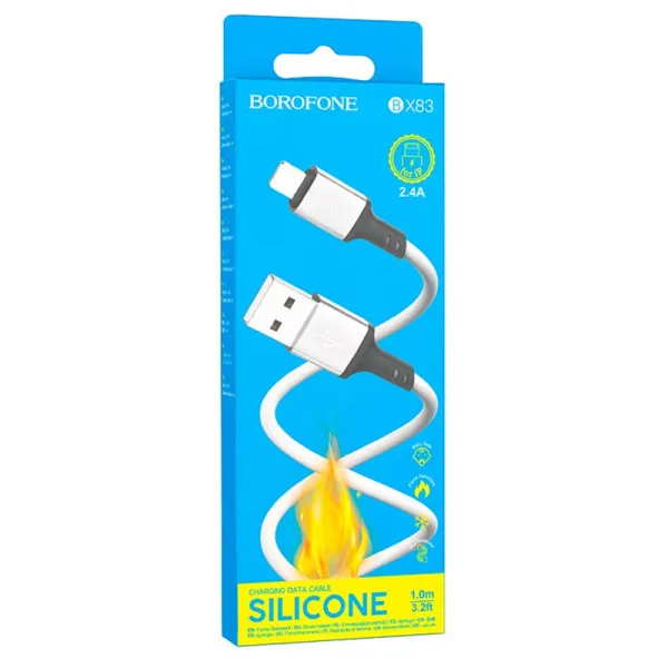 Дата кабель Borofone BX83 Famous USB to Lightning 2.4A (1m) — Белый — фото 4