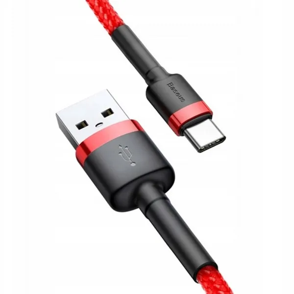 Дата кабель Baseus Cafule USB to Type-C Cable 3A (1m) (CATKLF-B) — Красный — фото 1