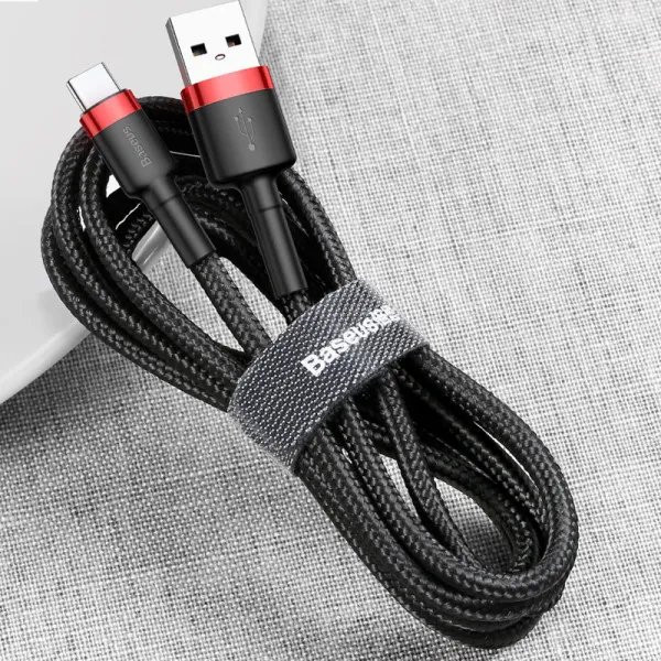 Дата кабель Baseus Cafule USB to Type-C Cable 3A (1m) (CATKLF-B) — Красный — фото 3