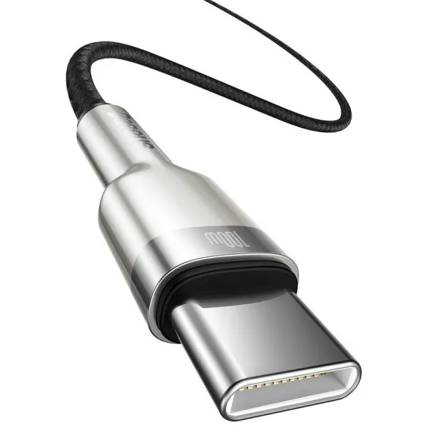 Дата кабель Baseus Cafule Metal Type-C to Type-C 100W (2m) (CATJK-D) — Чорний — фото 3