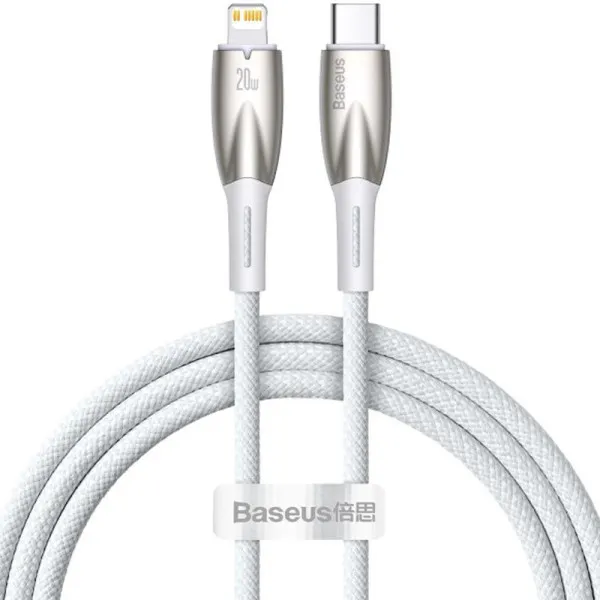 Дата кабель Baseus Glimmer Series Fast Charging Data Cable Type-C to Lightning 20W 1m (CADH000001) — Белый — фото 1