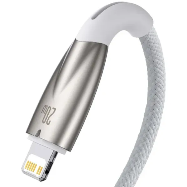 Дата кабель Baseus Glimmer Series Fast Charging Data Cable Type-C to Lightning 20W 1m (CADH000001) — Белый — фото 3