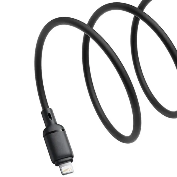 Дата кабель Baseus Silky Series OS Fast Charging USB to Lightning 2.4A (2m) (P1037770) — Черный — фото 2