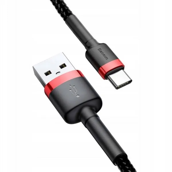 Дата кабель Baseus Cafule USB to Type-C Cable 3A (1m) (CATKLF-B) — Красный — фото 1