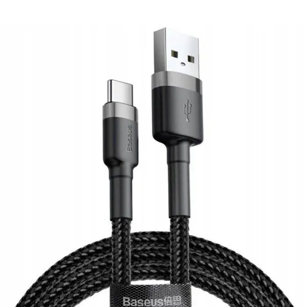 Дата кабель Baseus Cafule USB to Type-C Cable 3A (1m) (CATKLF-B) — Черный — фото 1