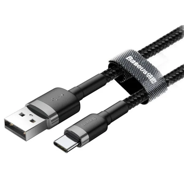 Дата кабель Baseus Cafule USB to Type-C Cable 3A (1m) (CATKLF-B) — Черный — фото 3