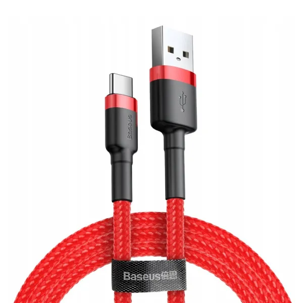 Дата кабель Baseus Cafule USB to Type-C Cable 3A (1m) (CATKLF-B) — Красный — фото 3