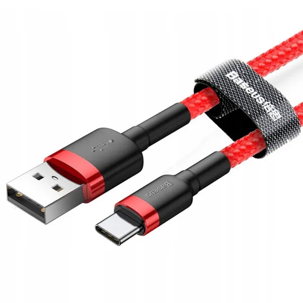 Дата кабель Baseus Cafule USB to Type-C Cable 3A (1m) (CATKLF-B) — Красный — фото 4
