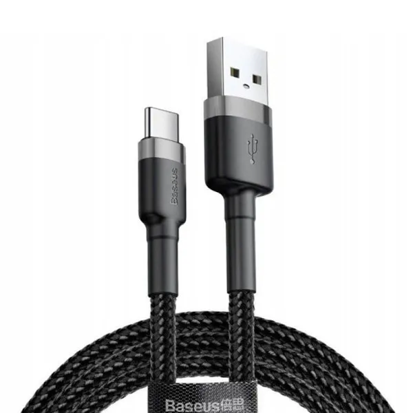 Дата кабель Baseus Cafule USB to Type-C Cable 2A (2m) (CATKLF-C) — Черный — фото 1