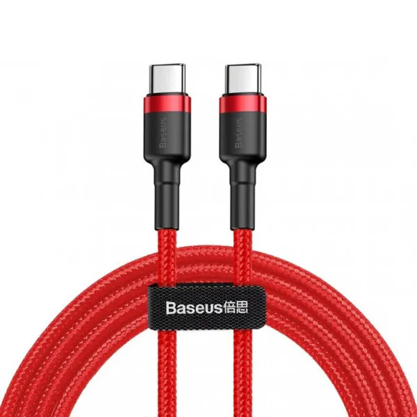 Дата кабель Baseus Cafule Type-C to Type-C PD2.0 60W (2m) (CATKLF-H) — Червоний — фото 1