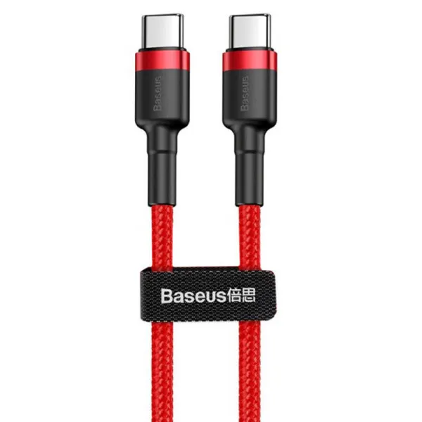 Дата кабель Baseus Cafule Type-C to Type-C PD2.0 60W (2m) (CATKLF-H) — Червоний — фото 2