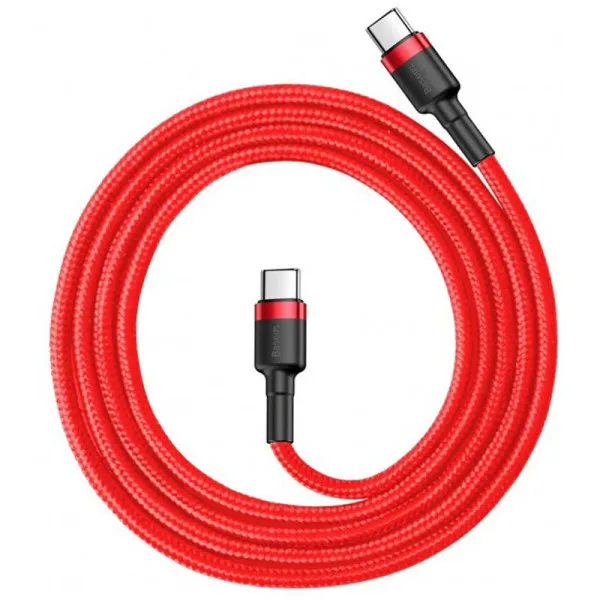 Дата кабель Baseus Cafule Type-C to Type-C PD2.0 60W (2m) (CATKLF-H) — Червоний — фото 3