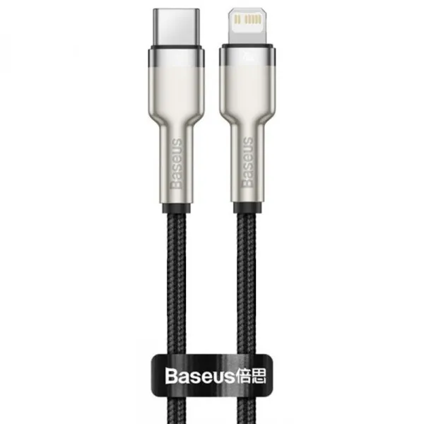Дата кабель Baseus Cafule Metal Type-C to Lightning PD20W (1m) (CATLJK-A) — Черный — фото 1