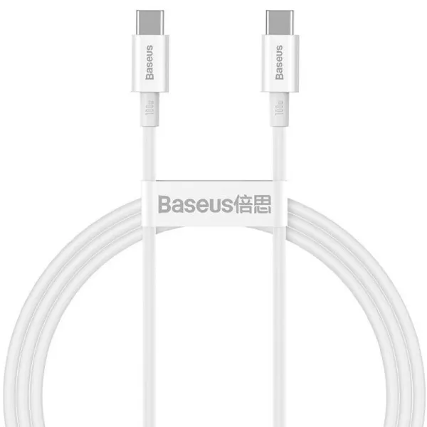 Дата кабель Baseus Superior Series Fast Charging Type-C to Type-C PD 100W (1m) (CATYS-B) — Белый — фото 1