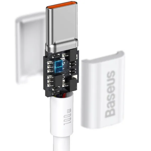 Дата кабель Baseus Superior Series Fast Charging Type-C to Type-C PD 100W (1m) (CATYS-B) — Белый — фото 4