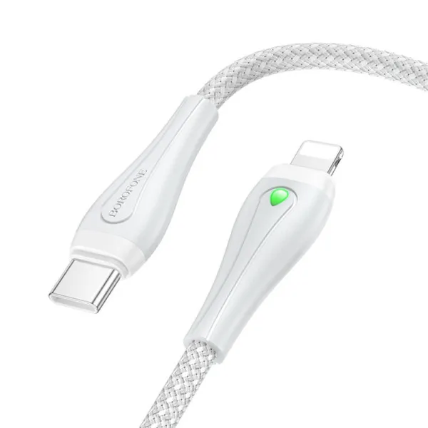 Дата кабель Borofone BX100 Advantage Type-C to Lightning 27W (1m) — Серый — фото 1