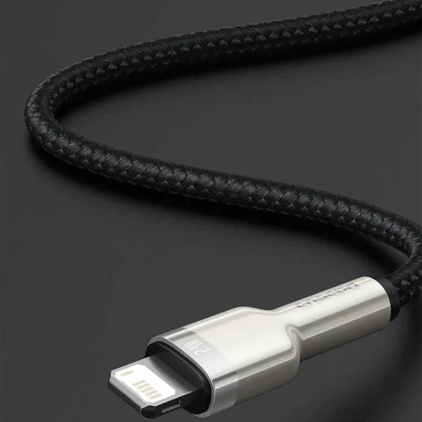 Дата кабель Baseus Cafule Metal USB to Lightning 2.4A (1m) (CALJK-A0) — Черный — фото 3