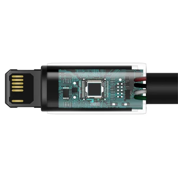 Дата кабель Baseus Tungsten Gold USB to Lightning Cable 2.4A (1m) (CALWJ-0) — Черный — фото 4